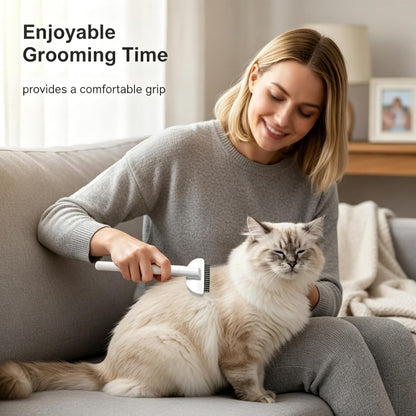 Dog & Cat Brush for Shedding, Self-Cleaning Dematting Comb Undercoat Rake, Deshedding Grooming Tool for Long & Medium Haired Pets, Removes Tangles Mats Loose Fur