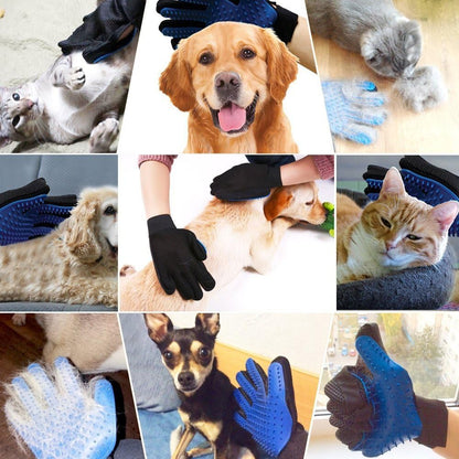 Upgraded Pet Grooming Gloves for Shedding - 1 Pair Dog Hair Remover Gloves for Bathing & Deshedding Cats, Dogs & Horses, Gentle Massage for Short & Long Hair (Pink)