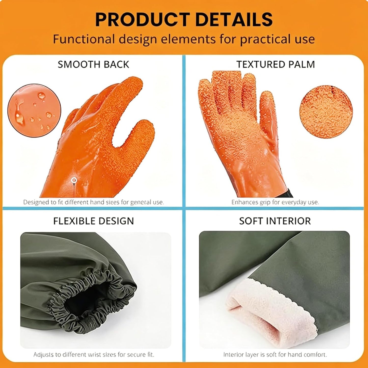 YOFANG Pet Grooming Washing Gloves,27.2" Extra Long Waterproof Rubber Bathing Gloves for Dogs & Cats,Anti-Bite & Anti-Scratch Hair Removal Cat Bath Gloves with 3000+ Massage Particles,Blue/Green ﻿