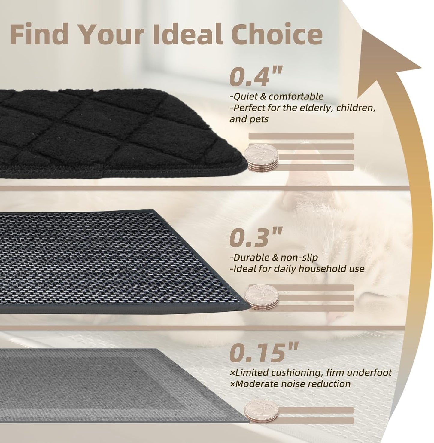 Art3d Stair Treads for Wooden Steps 15Pcs, 8" X 30" X 0.3" Non Slip Stair Runner Rugs with Reusable Adhesive for Elders Kids and Dogs, Washable Peel and Stick Stair Treads Carpet, Gray