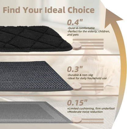 Art3d Stair Treads for Wooden Steps 15Pcs, 8" X 30" X 0.3" Non Slip Stair Runner Rugs with Reusable Adhesive for Elders Kids and Dogs, Washable Peel and Stick Stair Treads Carpet, Gray