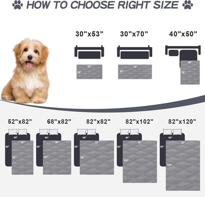 Smiry Waterproof Dog Bed Cover Blanket 30x70, Soft Reversible Pet Blanket, Washable Leakproof Cats Dogs Couch Cover for Sofa, Couch, Furniture, Grey/Dark Grey