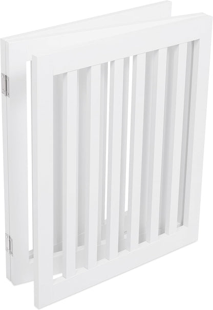 INTERNET'S BEST Dog Gate Indoor Freestanding Pet Barrier, Folding Wood Dog Fence, Extra Wide Doorway Puppy Gate, Indoor Animal Privacy Panel, Wooden Cat Fence - 3 Panel - 24", White