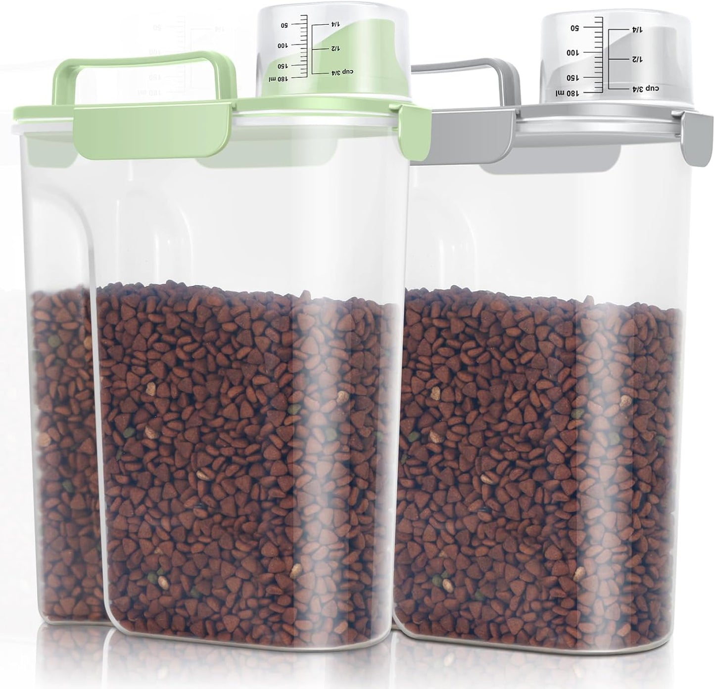TBMax Dog Food Storage Container 5-7 lbs, Airtight Cat Food Container with Larger Spout & Measuring Cup, Portable Pet Food Storage Dispenser for Small Animal Kibble Storage, Bird Seed Container