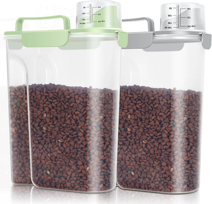 TBMax Dog Food Storage Container 5-7 lbs, Airtight Cat Food Container with Larger Spout & Measuring Cup, Portable Pet Food Storage Dispenser for Small Animal Kibble Storage, Bird Seed Container