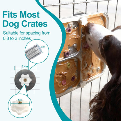 Stainless Steel Lick Mat for Dogs & Cats, Dog Lick Mat with Suction Cups & Crate Mount, Chew-Proof Slow Feeder with 3 Textured Zones for Calm Feeding & Anxiety Relief [1Pack]