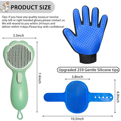 Cat Grooming Glove Brush,Pet Hair Remover Tool,Reusable Dog Hair Fur Remover for Carpet,Furniture,Couch,Clothes,Eco-Friendly and High efficiency