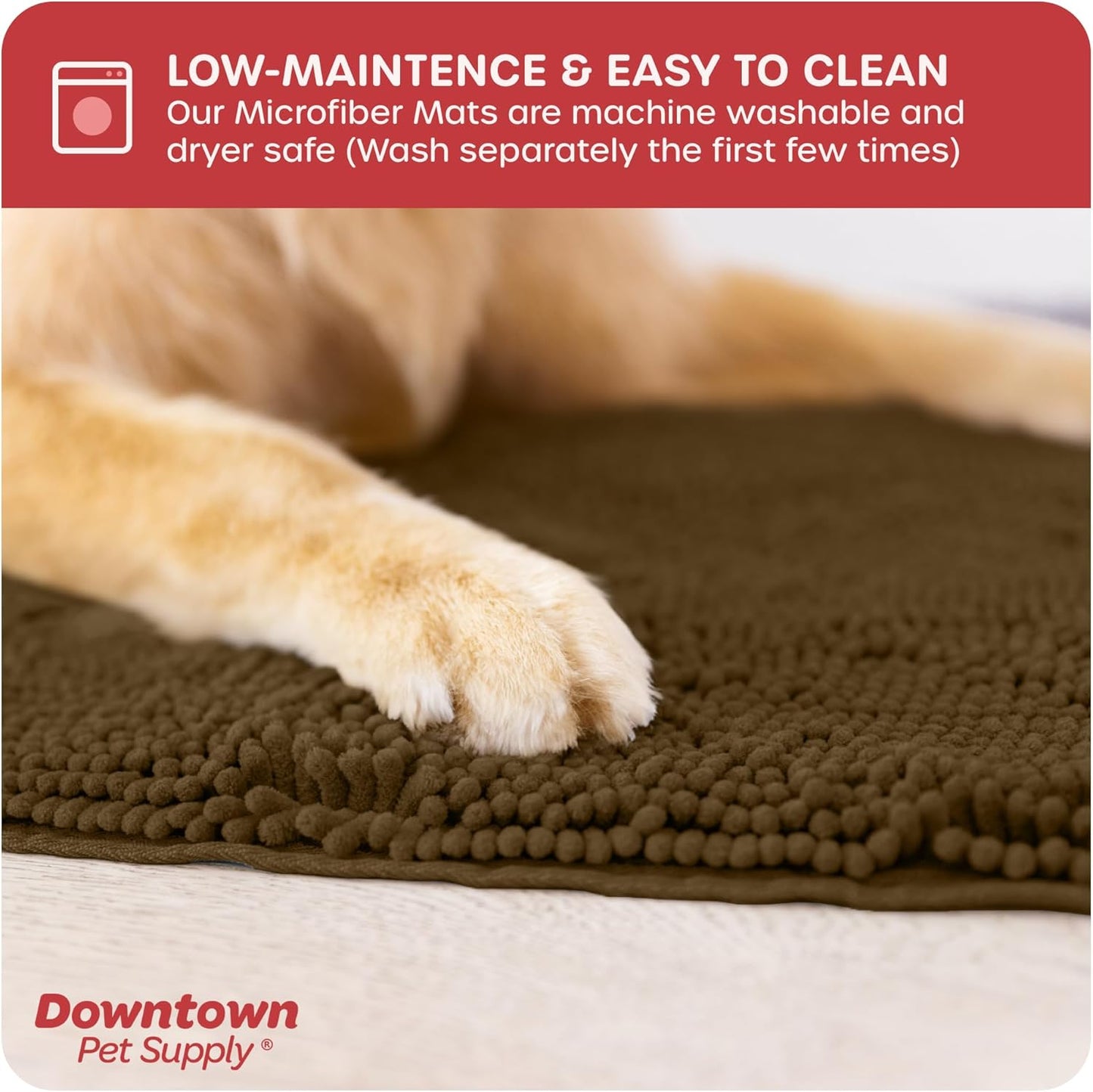 My Doggy Place Dog Mud Mat, 36"x26" Ash – Thick Microfiber Entry Rug for Snow, Mud & Salt – Absorbent, Quick-Dry, Washer-Safe & Non-Slip, Large