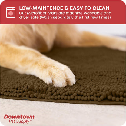 My Doggy Place Dog Mud Mat, 36"x26" Ash – Thick Microfiber Entry Rug for Snow, Mud & Salt – Absorbent, Quick-Dry, Washer-Safe & Non-Slip, Large