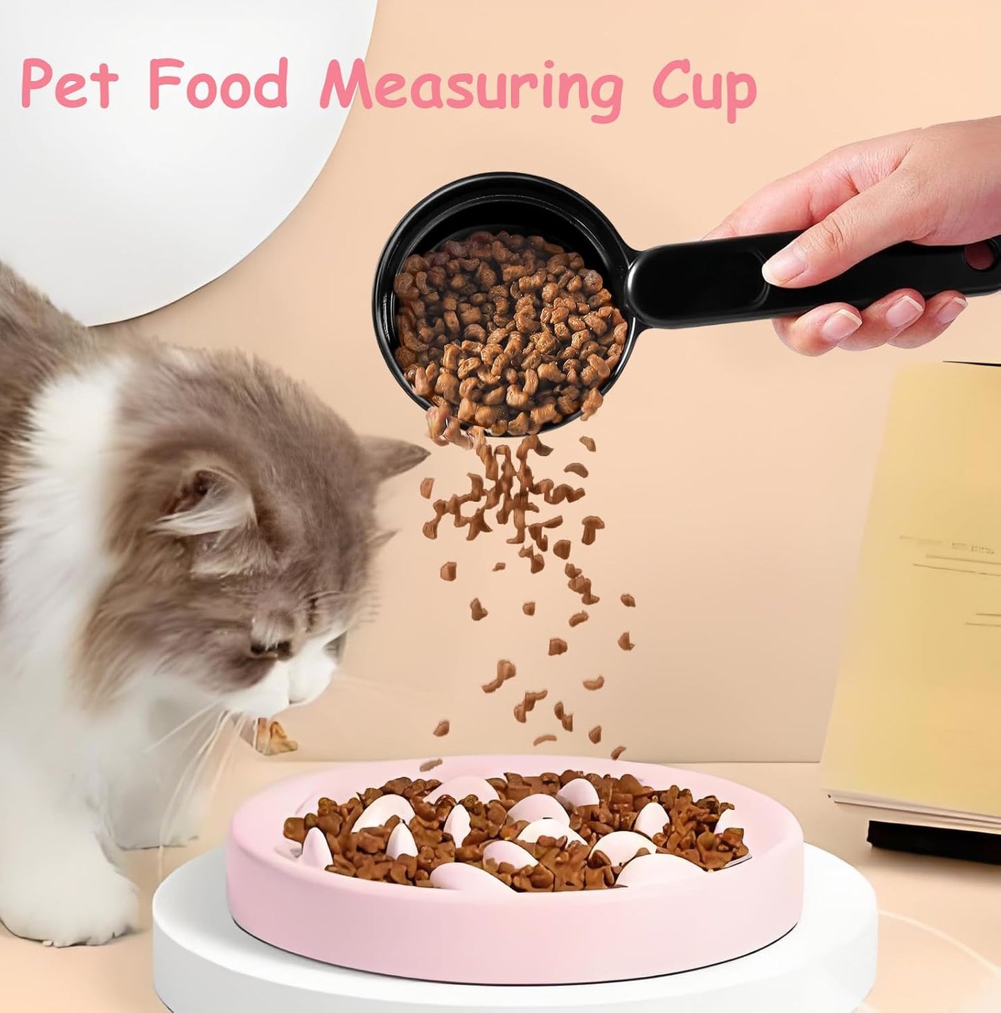 Joyinjojo Dog Food Scoop 1 Cup 1/2 Cup - Melamine Dog Food Measuring Cup, Pet Food Scoop for Dog Cat...Comfortable Long Handle for Easy to Scoop Food