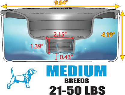 Slopper Stopper Stainless Steel Dripless Water Bowl with Tritan Plastic Lid – Holds 1 Gal, Reduces Spills & Trails Up to 85%+, Water Bowl for Large Breed Dogs (51-85 lbs), The Original Slobber Stopper