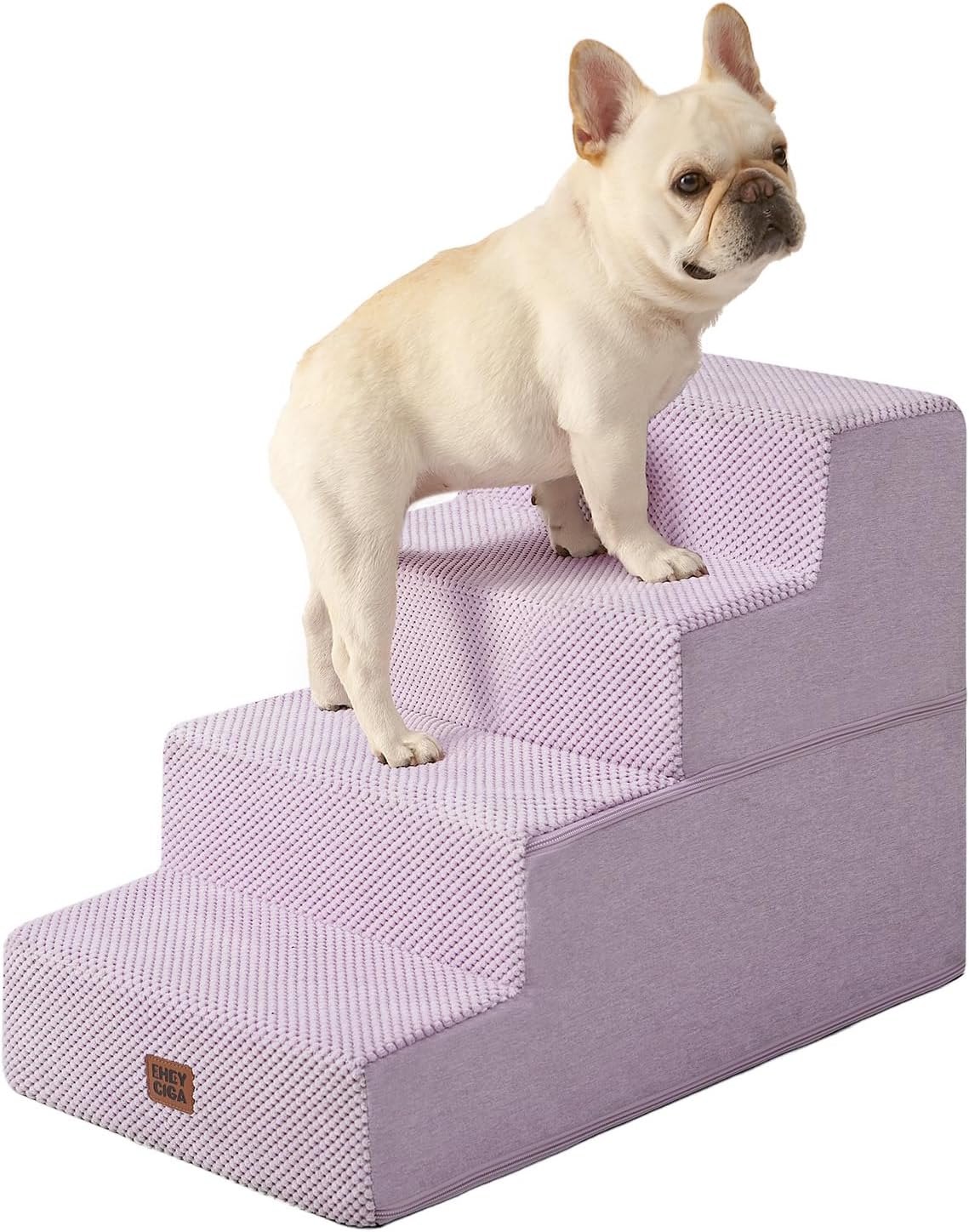 EHEYCIGA Dog Stairs for High Bed 22.5" H, 5-Step Dog Steps for Bed, Pet Steps for Small Dogs and Cats, Non-Slip Balanced Pet Ramp Indoor, Grey