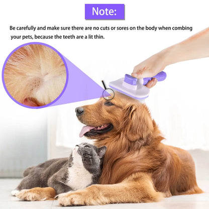 Self-Cleaning Slicker Brush, Dog Cat Bunny Pet Grooming Shedding Brush, Easy to Remove Loose Undercoat, Pet Massaging Tool Suitable for Pets with Long or Short Hair (Black)