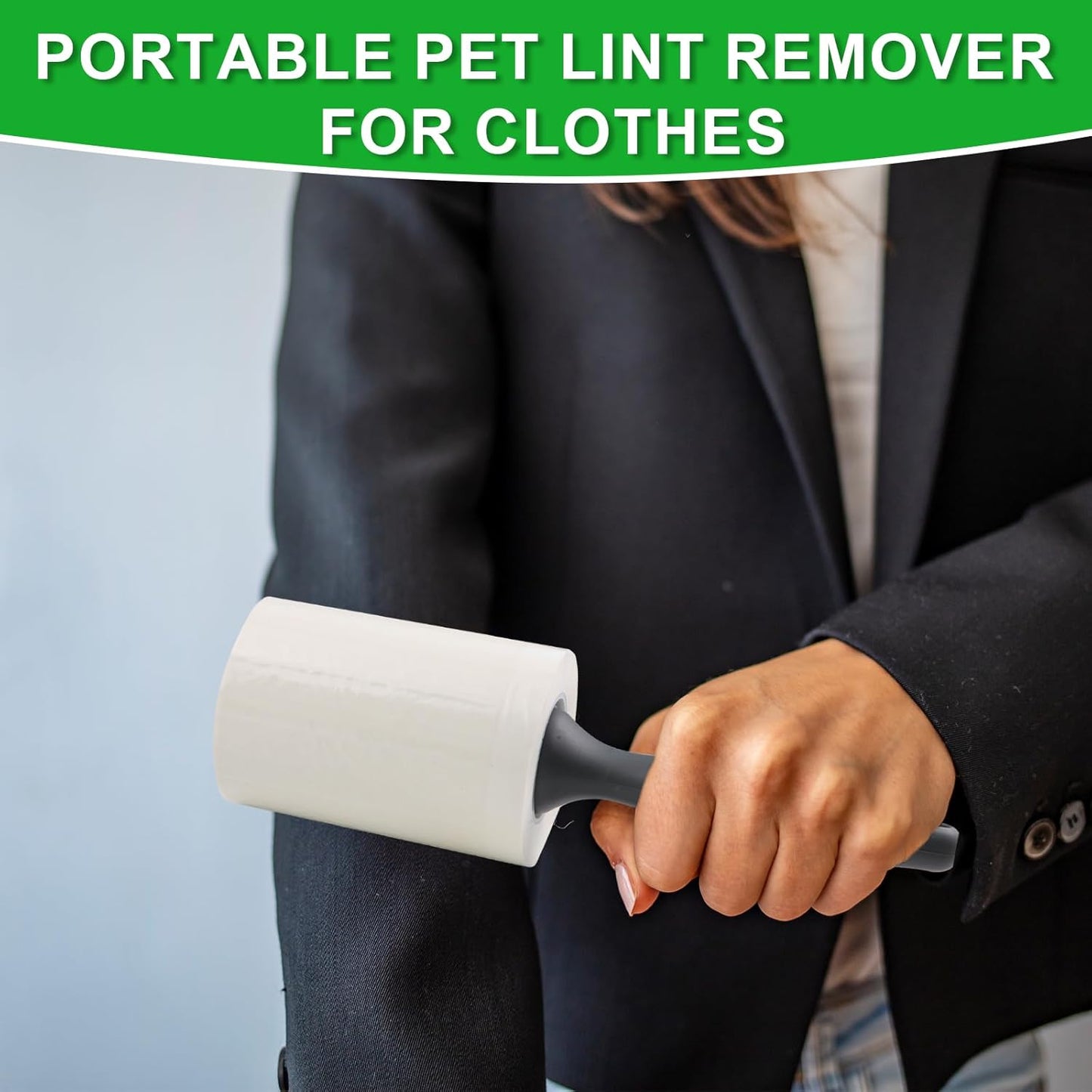Lint Roller for Pet Hair 500 Sheets Extra Sticky Pet Hair Remover for Clothes Furniture Carpet Cleaner Cars Dogs Travel-Friendly Grip Handle Blue