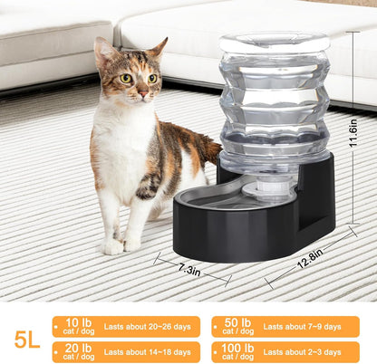 RIZZARI 8L Elevated Pet Water Dispenser – Stainless Steel Gravity Waterer with Auto-Refill Design for Medium and Large Dogs & Senior Pets -Comfortable Drinking Height for Living Rooms,Multi-Pet Homes