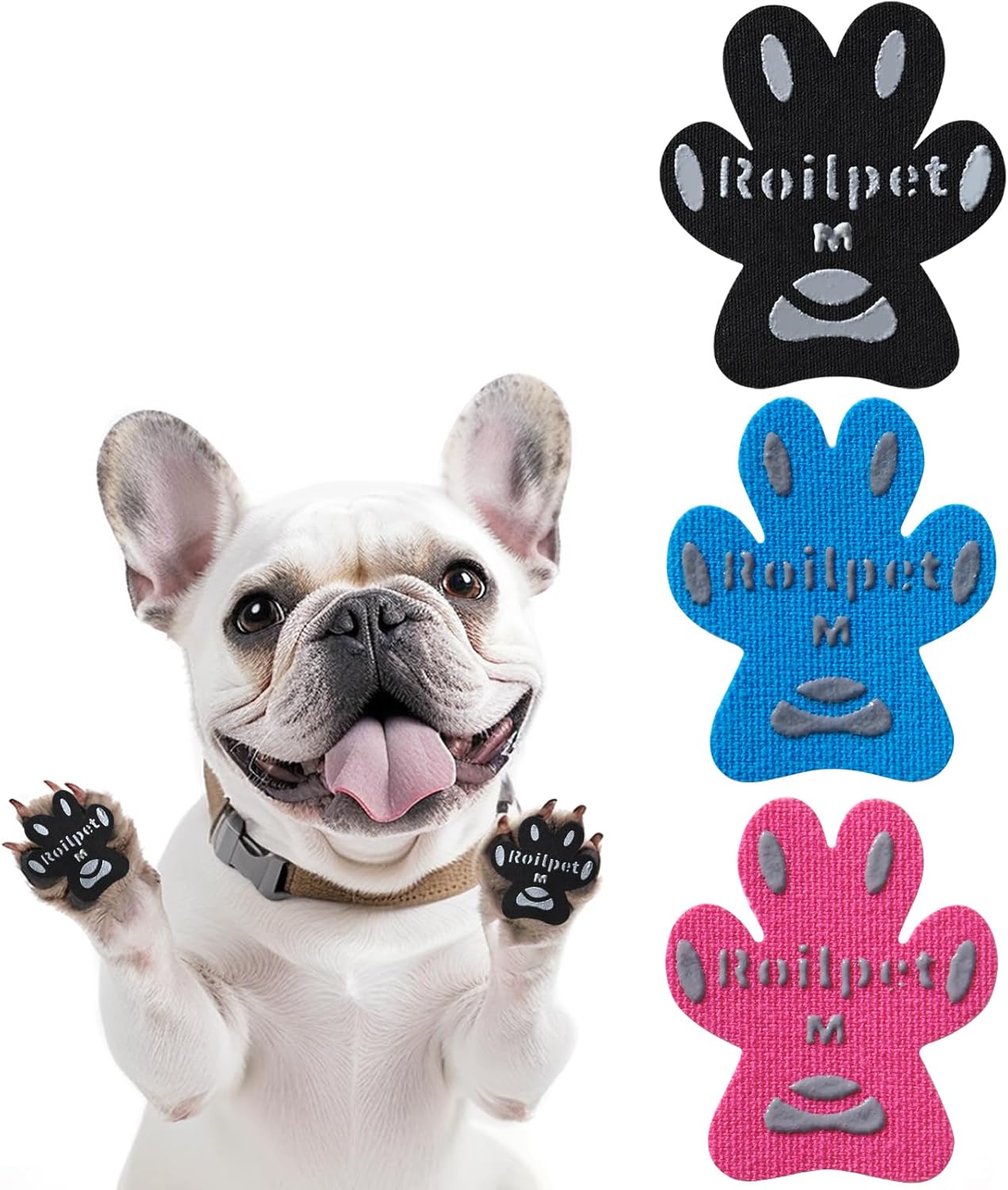 Dog Paw Protector Anti-Slip Pads, Toe Grips for Senior Dogs to Prevent Slipping on Hardwood Floors, Stronger Self-Adhesive Paw Pad Provide Traction for Elderly, Injured Pets (12 Sets - 48Pads, XL)