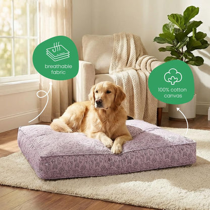 Molly Mutt Medium to Large Dog Bed Cover- Forever Young Print - Measures 27”X36”X5’’ - 100% Cotton - Durable - Breathable - Sustainable - Machine Washable Dog Bed Cover (Dd82b)