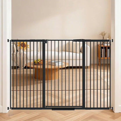 AiWMGL 40.55" Tall, 53.74-61.61 Inch Wide, 1.37" Ultra Narrow Spacing Dog Pet Baby Gate Indoor for Doorway Hallway, Pressure Mounted 54 55 56 57 58 59 60 61 Inches Wide