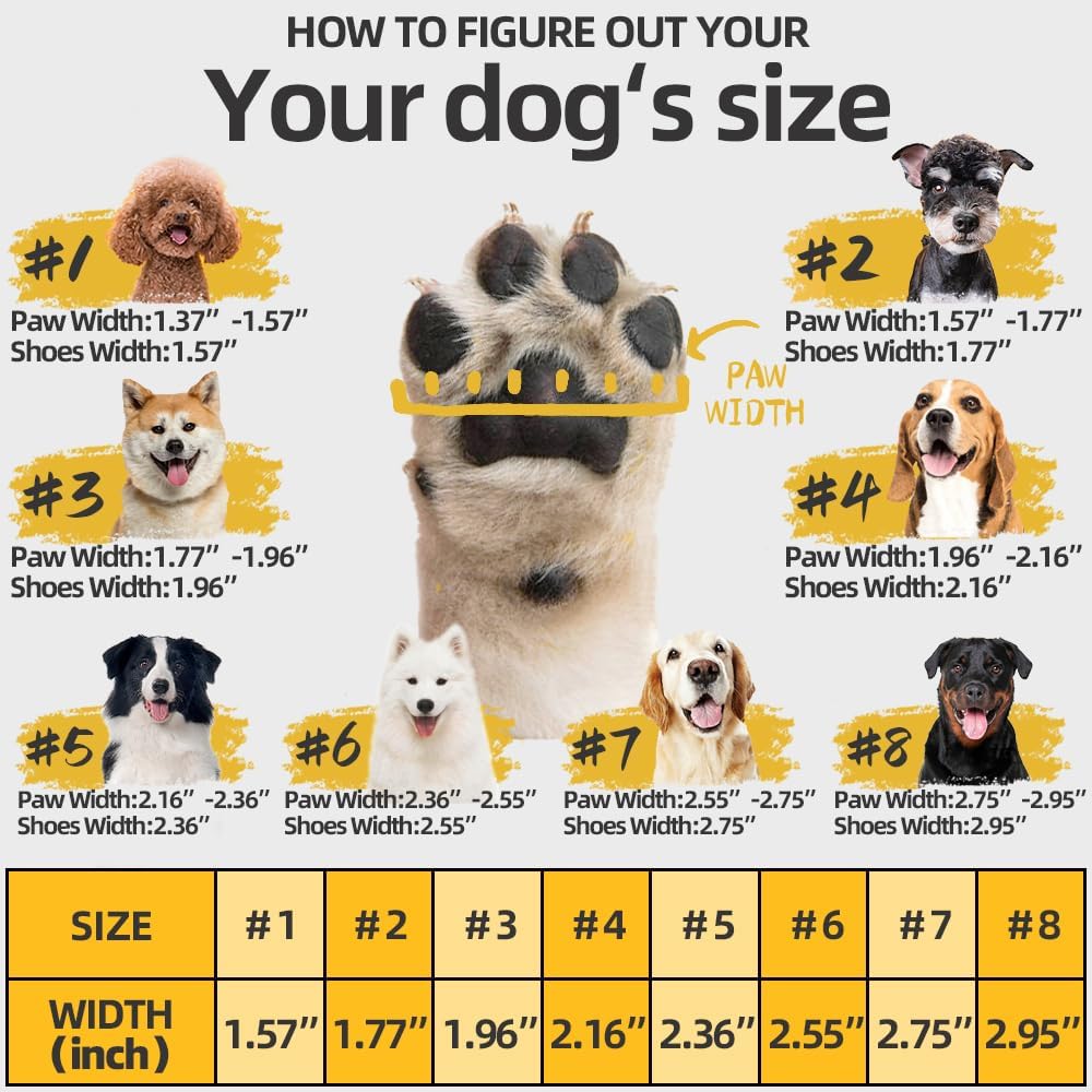 Hcpet Dog Boots, Dog Shoes for Large Dogs, Medium Dog Boots & Paw Protectors, Anti-Slip Dog Booties for Hot Pavement Winter Snow Hiking with Reflective Straps Black Size 6