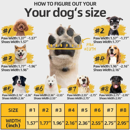 Hcpet Dog Boots, Dog Shoes for Large Dogs, Medium Dog Boots & Paw Protectors, Anti-Slip Dog Booties for Hot Pavement Winter Snow Hiking with Reflective Straps Black Size 6