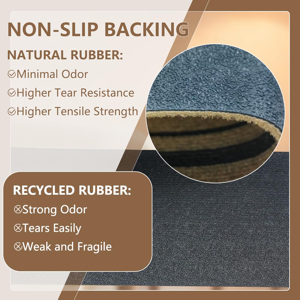 Outdoor Stair Treads for Wooden Steps, Non-Slip Rubber Brown Stair Runner Rugs, 6 Pcs 8.5" x 30" Heavy Duty Stair Mats for Outside Steps, Weatherproof Grip for Elders, Dogs & Kids, Black Border.