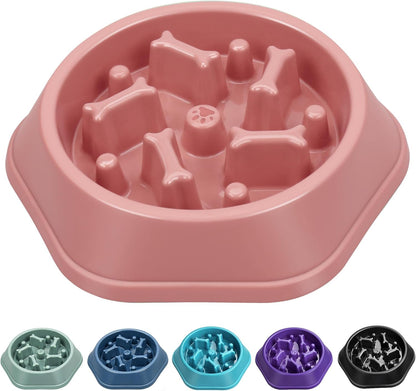 UPSKY Slow Feeder Dog Bowl Anti-Chocking Slower Feeding Pet Puzzle Bowls, Interactive Bloat Stop Dog Food Dishes Non-Slide Dogs Lick Treat for Small Medium