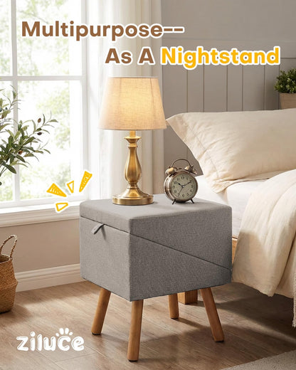 Dog Ramp for Bed & Couch, Dog Stairs 21.06 inches High for Large/Medium/Small Doggie, Foldable 2 in 1 Wooden Pet Steps for Puppy Older and Injured Dogs, Split Ottoman Design, No-Slip Surface