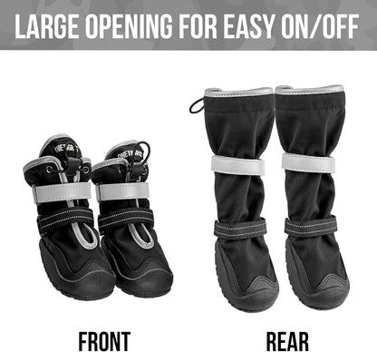 OneTigris Dog Shoes for Large Medium Dogs, Waterproof Anti-Slip Paw Protectors for Hot Pavement, Wound Recovery & Licking Prevention, Breathable Dog Booties for Outdoor Walking Hiking Hardwood Floor