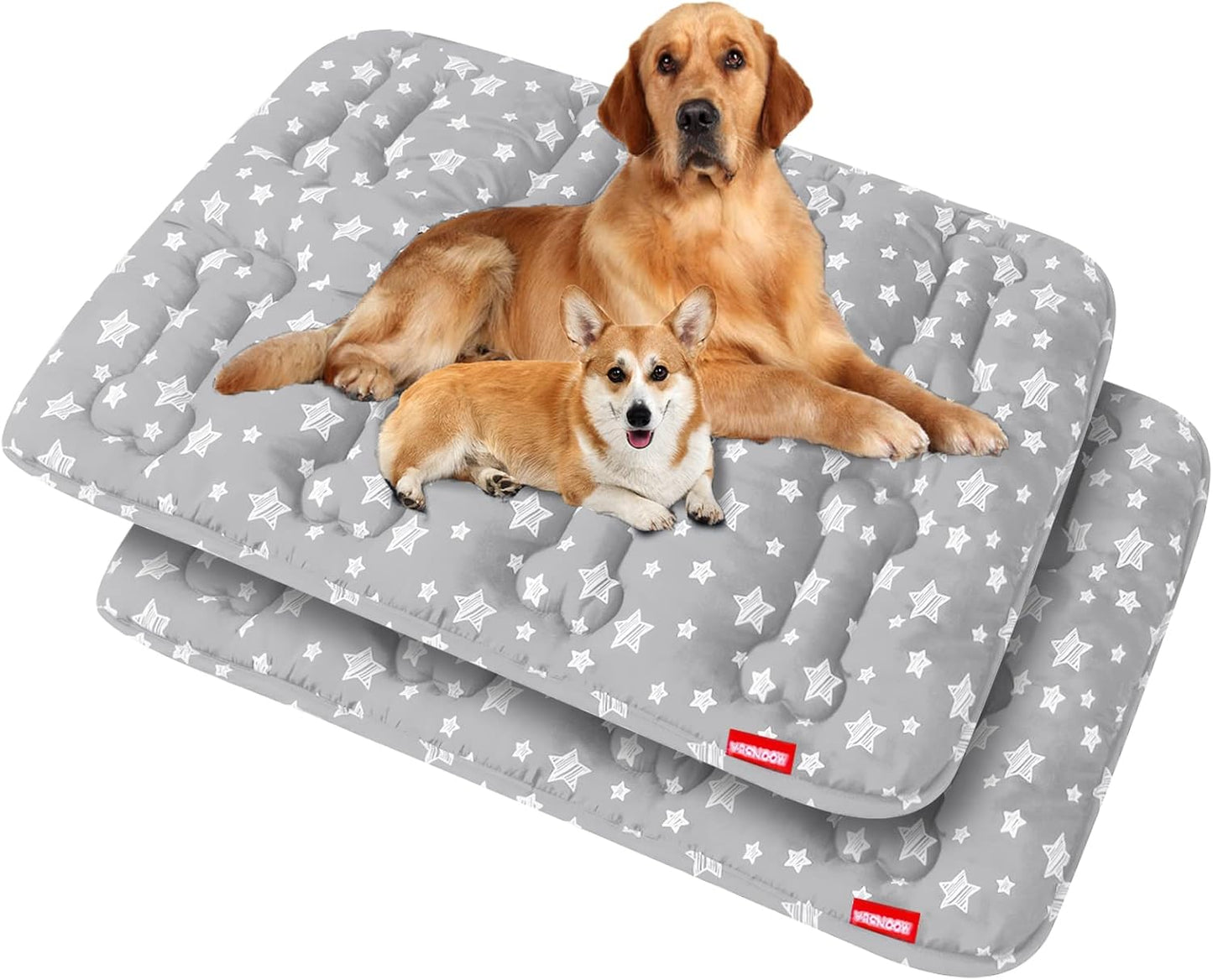 Dog Crate Bed Mat (36" X 23"), Soft Dog Bed Mat with Cute Stars, Personalized Crate Pad, Anti-Slip Bottom, Machine Washable Kennel Pad