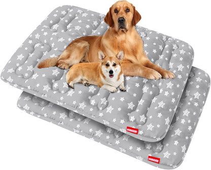 Dog Crate Bed Mat (36" X 23"), Soft Dog Bed Mat with Cute Stars, Personalized Crate Pad, Anti-Slip Bottom, Machine Washable Kennel Pad