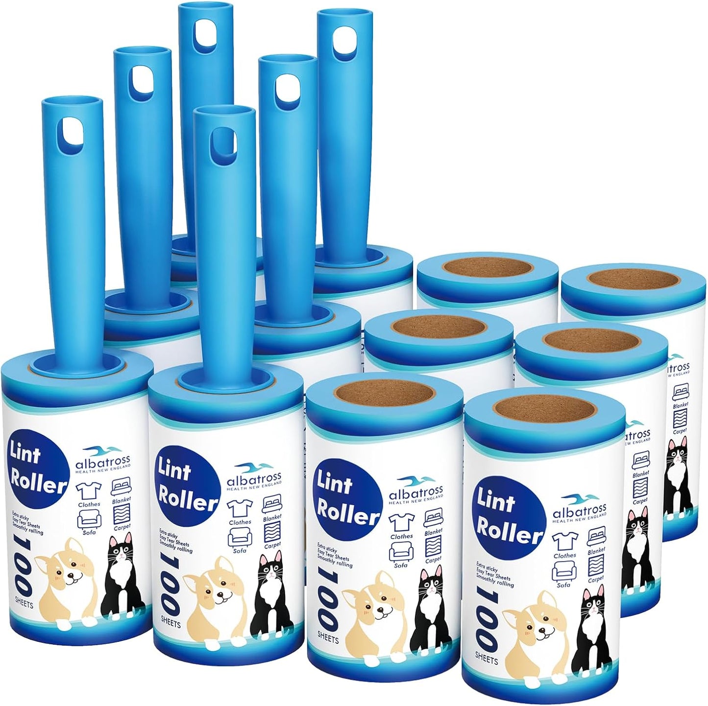 Lint Rollers for Pet Hair Extra Sticky, 800 Sheets Mega Value Set Lint Rollers for Pet Hair Removal, Dog and Cat Lint Remover for Clothes, Furniture, Carpet