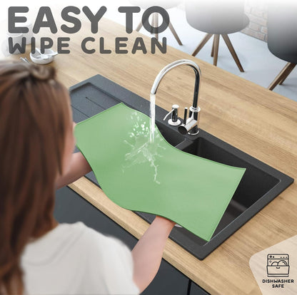 Dog Food Mat - Raised Edges Dogs Mat for Food and Water Prevent Spill, Waterproof Cat Food Mats Protect Floors, Easy Clean Dog Bowl Mats for Food and Water, Silicone Pet Feeding Placemats