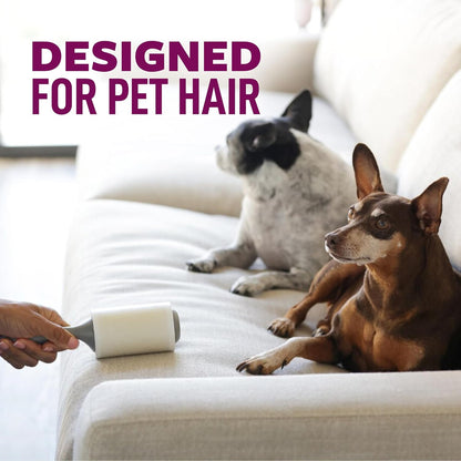 Scotch-Brite Pet Hair Pickup Extra Sticky Lint Roller, Designed for Removing Fur + Fluff on Couches, Clothes, Dog and Cat Beds, & More, 2 Pack, 140 Easy - Tear Adhesive Sheets Total