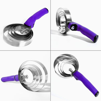 BOTH WINNERS Reversible Stainless Steel Curry Comb with Soft Touch Grip (Blue)
