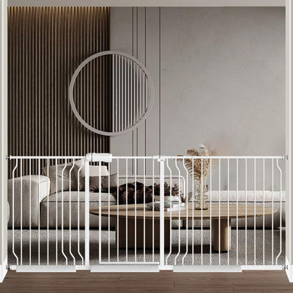 Fairy Baby Extra Wide Baby Gate for Dogs Pressure Monuted Safety Gate for Living Room, Fits 62 Inch to 67 Inch with No Drill Auto Close Dog Gate for Doorways, White