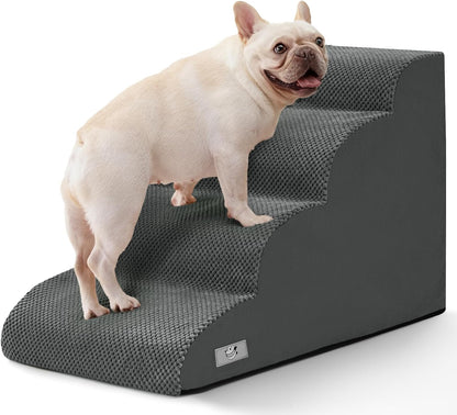 Airpanda Dog Stairs for Small Dogs and Cats – 3 Step Pet Ramp for Couch & Sofa, Non-Slip Dog Steps for Pets, Washable Cover, High-Density Support Foam for Easy Climbing,Beige