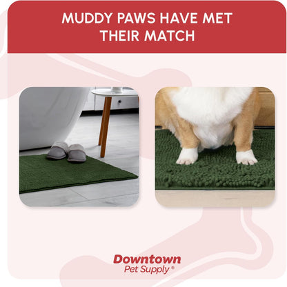 My Doggy Place Dog Mud Mat, 36"x26" Ash – Thick Microfiber Entry Rug for Snow, Mud & Salt – Absorbent, Quick-Dry, Washer-Safe & Non-Slip, Large