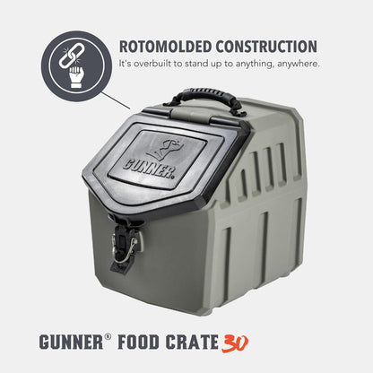 GUNNER 50 lbs Dog Food Storage Container - Waterproof & Airtight Pet Food Bin - Multi-Purpose Container for Dry Food, Corn, Chicken Feed, Treats, Bird Seed, & More - Gunmetal
