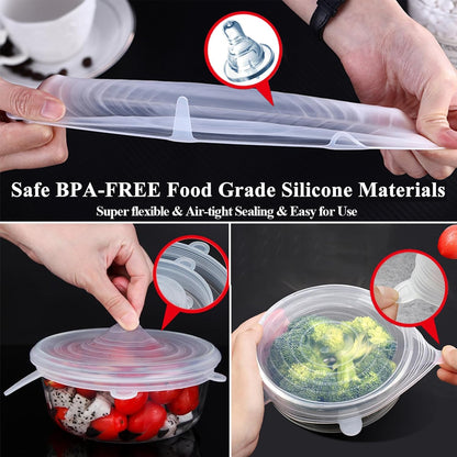 Silicone Can Lids (10 Pack, All 2.6'' Diameter), Reusable Silicone Stretch Lids for Pet Food Cans, BPA-free Seal Can Covers for Yogurt Jars Soda Regular Mason Jars Canned Pet Foods