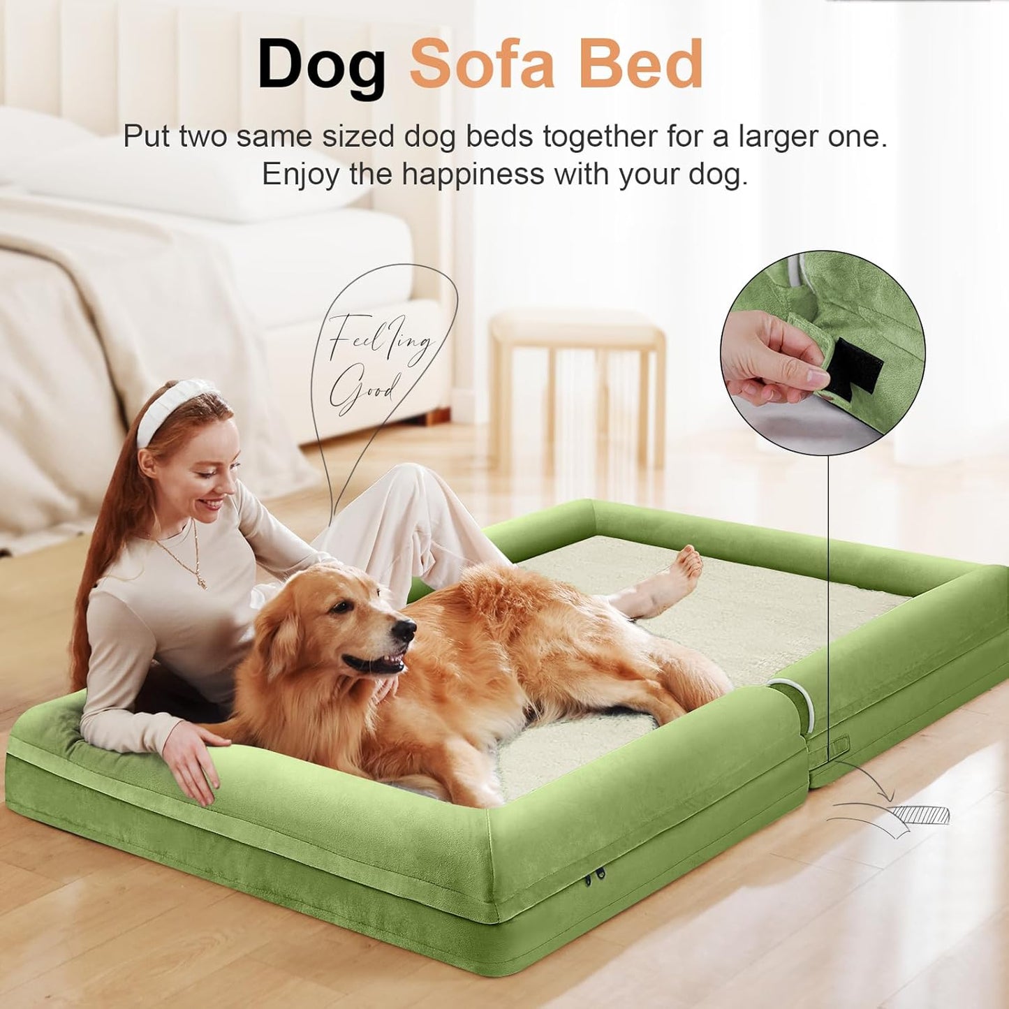 Large Dog Bed Orthopedic Washable: Beds Bolster XL Bed Large Big Dogs Memory Foam Couch Sofa Waterproof with Removable Cover