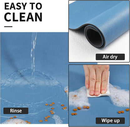 HotLive Dog Food Mat - Absorbent Cat Mat for Food and Water, No Stains Pet Feeding Bowl Mat, Easy to Clean Pet Placemats, Quick Dry Dog Water Dispenser Mat for Messy Drinkers | Paw Dark Grey 12"x 19"