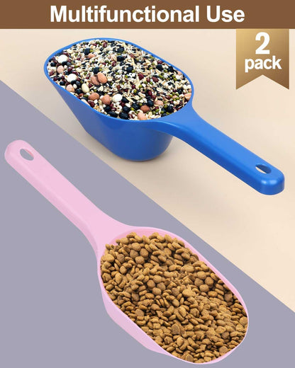 2 PACK Dog Food Scoop,1 Cup Capacity Pet Food Scoop With Measuring Lines For Dog, Puppy and Cat (Black)