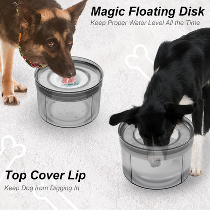 Techphardo 1Gallon No Spill Dog Water Bowl-3.8L Large Capacity, BPA-Free, Anti-Splash & Anti-Digging Design with Non-Slip Base for Messy Drinkers