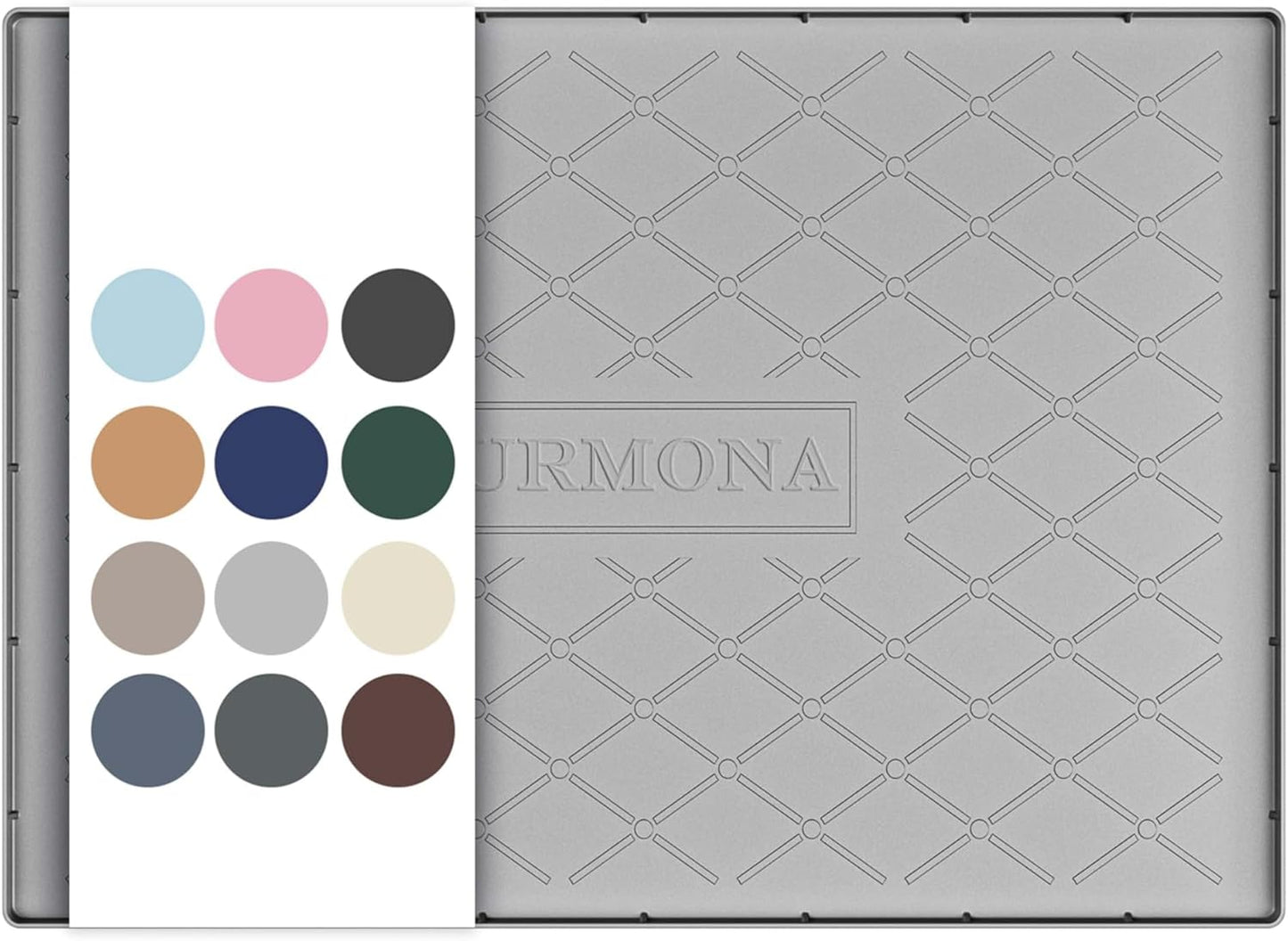 URMONA Under Sink Mat for Kitchen Waterproof, 34" x 22" Silicone Under Sink Mat for Shelf Liner Organizer, Cabinet Sink Protector Under Sink Liner for Bottom Kitchen, Bathroom(Light Grey)