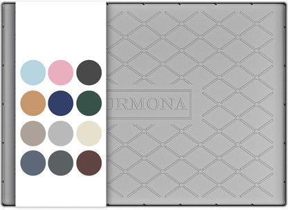 URMONA Under Sink Mat for Kitchen Waterproof, 34" x 22" Silicone Under Sink Mat for Shelf Liner Organizer, Cabinet Sink Protector Under Sink Liner for Bottom Kitchen, Bathroom(Light Grey)