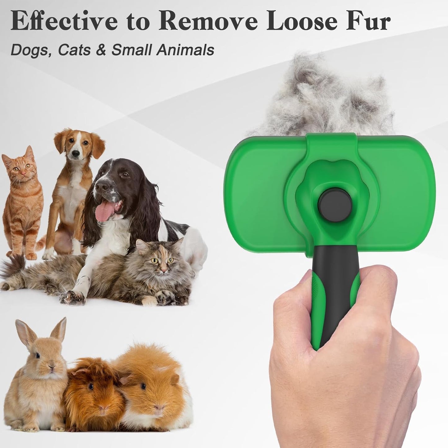 Swihauk Self Cleaning Slicker Brush for Dogs & Cats - Skin Friendly Deshedding and Grooming Brush for Haired Pets, Pet Supplies Accessory, Black