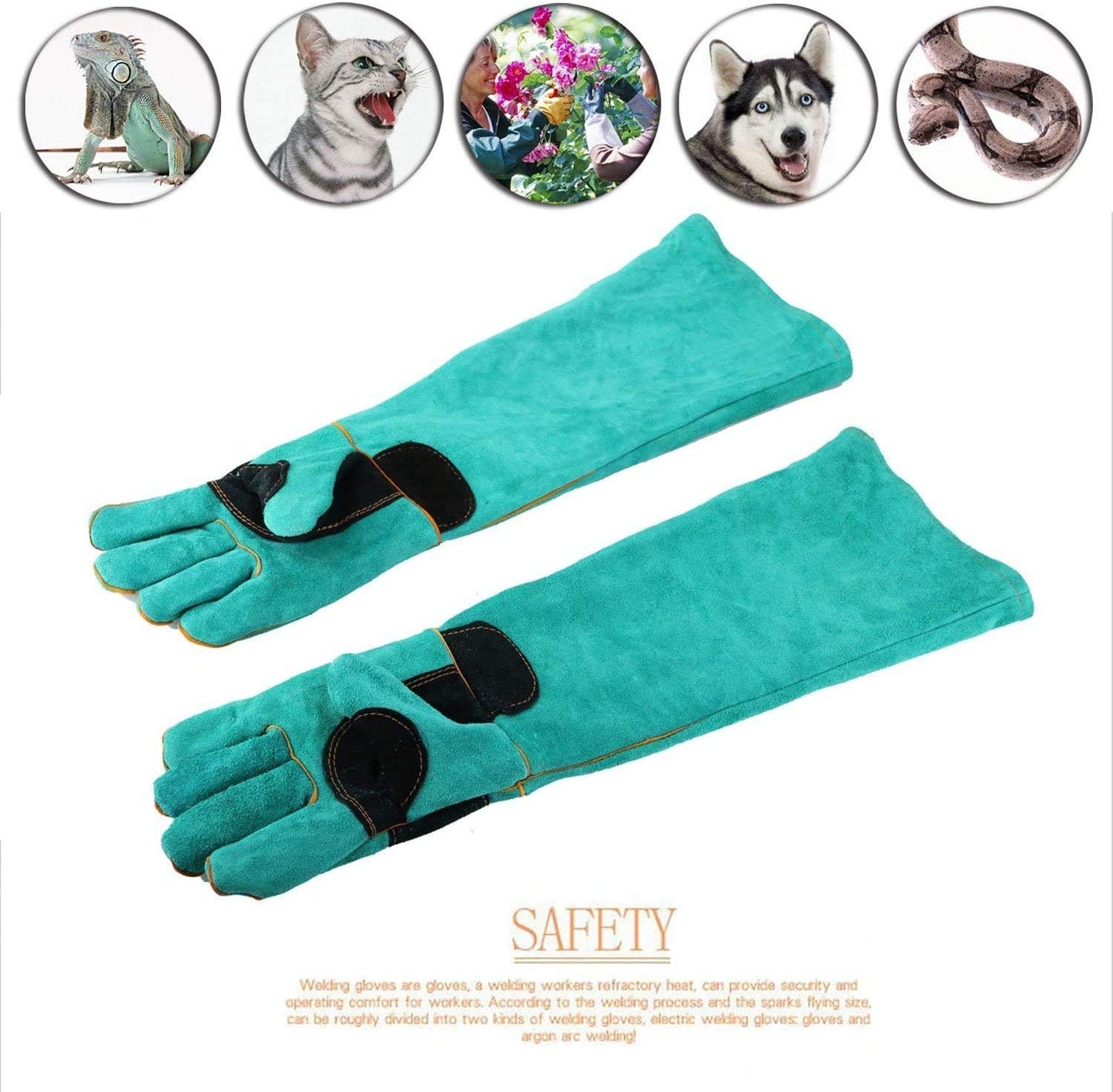 AOWPFVV Animal Handling Gloves Bite Proof Multipurpose Pet Glove for Trips to Vet Grooming Puncture Proof Training Anti-Bite Scratch for Cat Dog Snake Falcon Grabbing Reptile