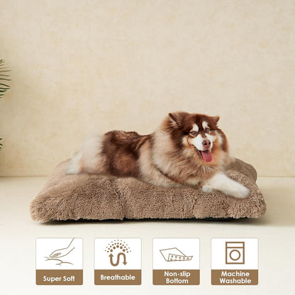 EHEYCIGA Fluffy Dog Crate Bed for Medium Dogs, Plush Faux Fur Crate Pad, Calming Anti Anxiety Medium Dog Bed, Washable Soft Warm Crate Mat with Non-Slip Bottom