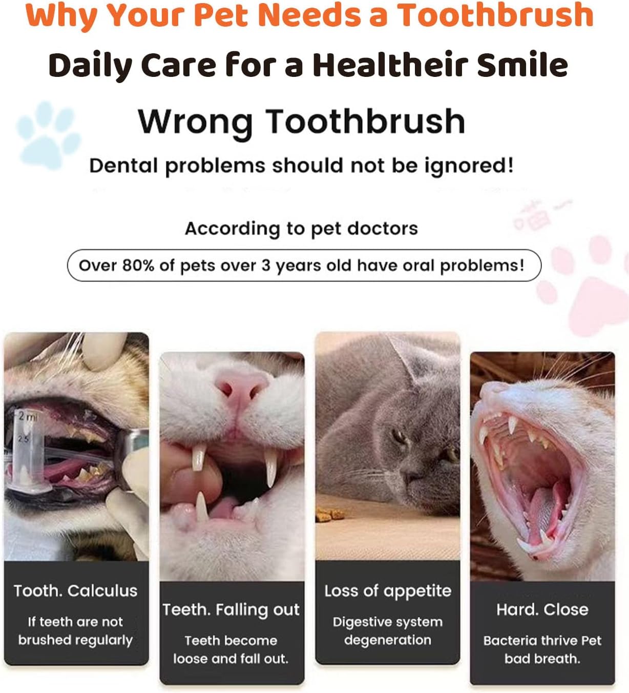 10 Pieces Pet Toothbrush Set for Medium Large Dogs, Extra Long Double-Ended Dog Toothbrush with 360° Brush, Soft Bristle Dental Care Kit with Finger Brushes, Pet Teeth Cleaning Supplies (Multicolor)