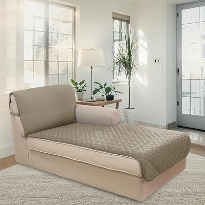 U-NICE HOME Reversible Sofa Cover Washable Couch Cover for Dogs Friendly with Elastic Straps Water Repellent Furniture Protector for 3 Cushion Couch (Sofa, Coffee/Beige) - Colors B